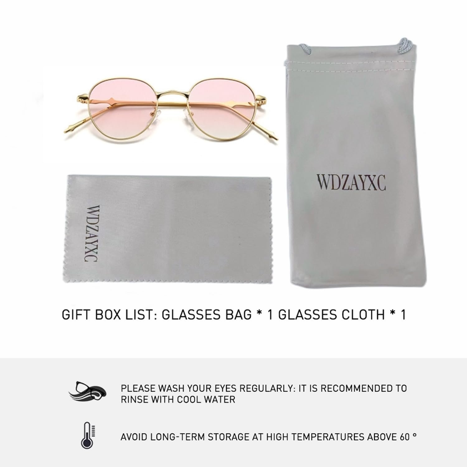 Круглые Солнцезащитные Очки WDZAYXC Металлическая Оправа, фото №2