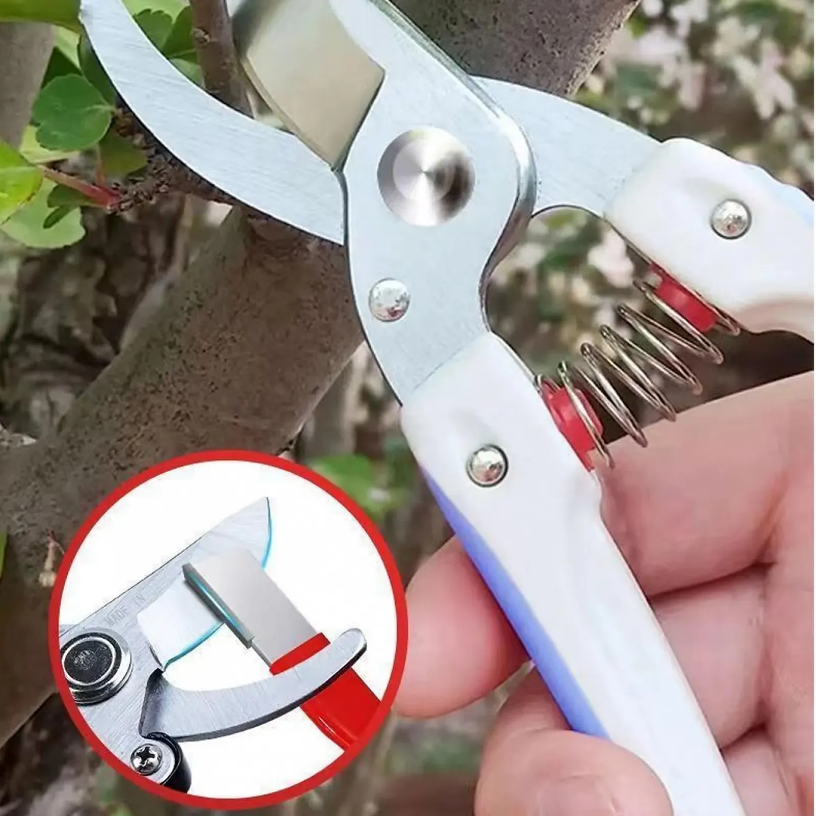 Точило для садових інструментів переносна з нековзною ручкою та захисним ковпачком 2 штуки, фото №5