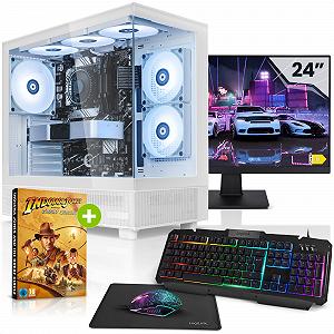 Комплектний ігровий ПК Megaport Intel Core i7-14700F GeForce RTX4070 12GB 24 дюймовий монітор Windows 11 32GB DDR4 1000GB M.2 SSD WLAN клавіатура миша ПК ігровий комплект - Фото 1