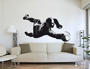 Наклейка на стіну #194B Football Goalkeeper 156 x 90 см Black (RAL9005) - Фото 1