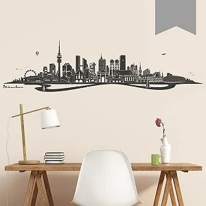 Наклейка на стіну Wandkings Munich Skyline 200 x 52 см Середньо-сіра - Фото 1
