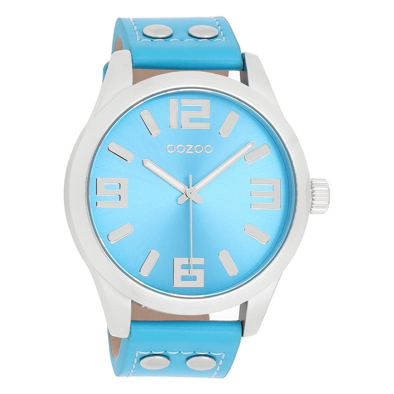 Часы Oozoo Timepieces Женские Аналоговые Кожа Светло-синий, Нержавеющая Сталь, фото №1