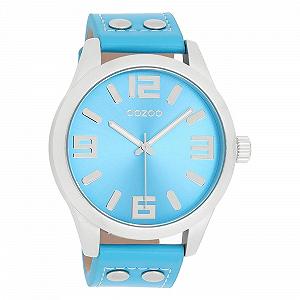 Часы Oozoo Timepieces Женские Аналоговые Кожа Светло-синий, Нержавеющая Сталь - Фото 1