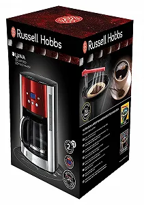Кофеварка Russell Hobbs Luna 1.8 л 14 чашек Черная Красная Серебристая synthetic.ua - Фото 1