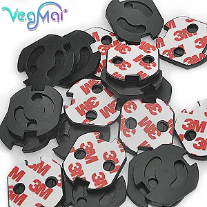 Заглушки для розеток Pack of 10 Twist Mechanism 3M Adhesive Tape Schuko Черные synthetic.ua - Фото 1