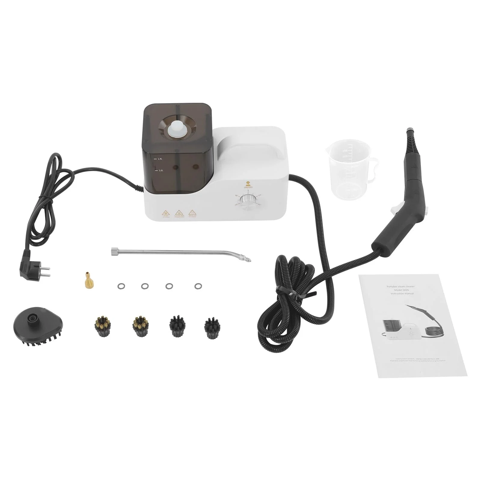 Пароочисник ручний 2600 Вт 3.5 бар 100-120 °C 1.4 л шланг 2.5 м кабель 1.8 м для кухні та авто, фото №3