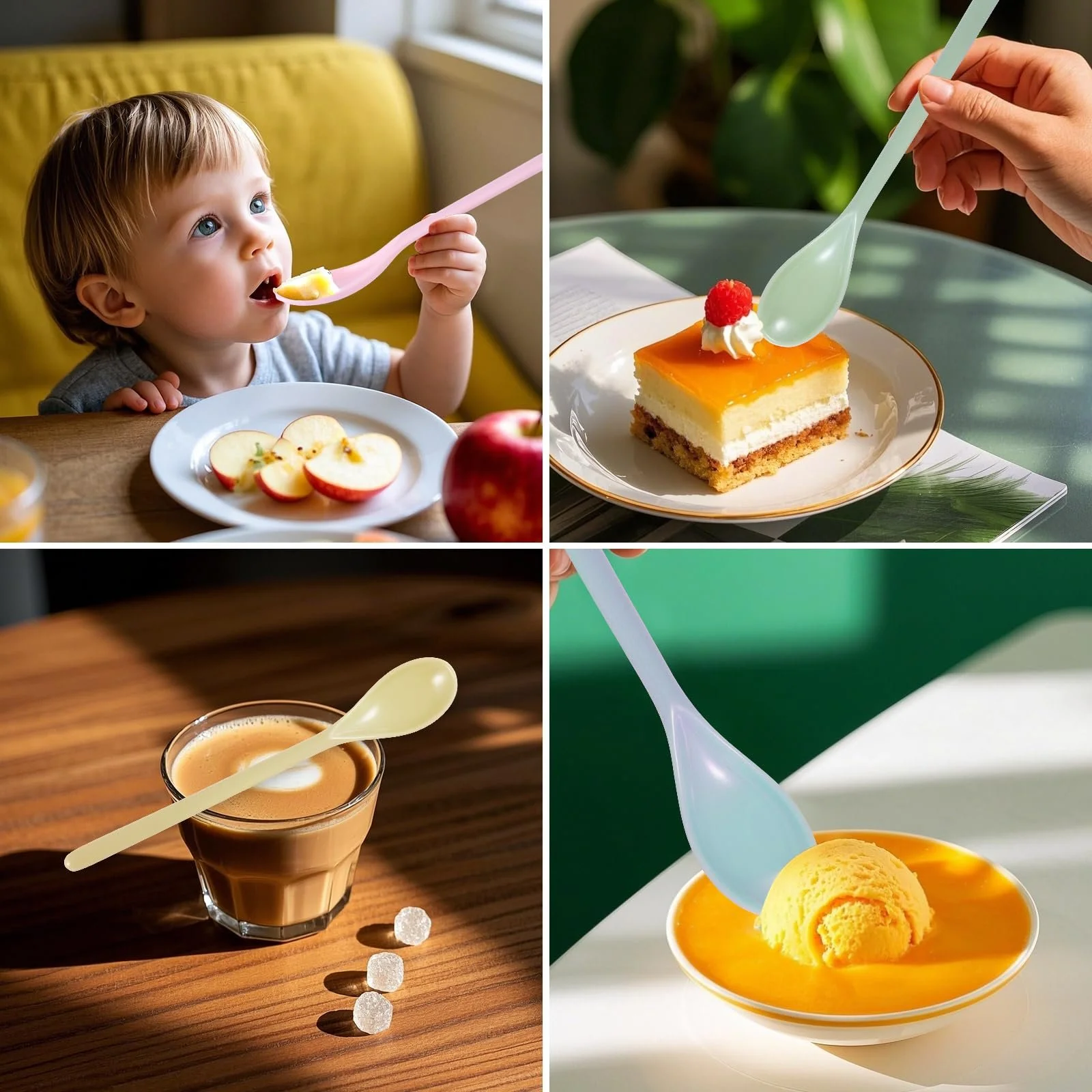 Ложка Пластикова 18.5 см Різнокольорова, набір 10 шт., фото №7