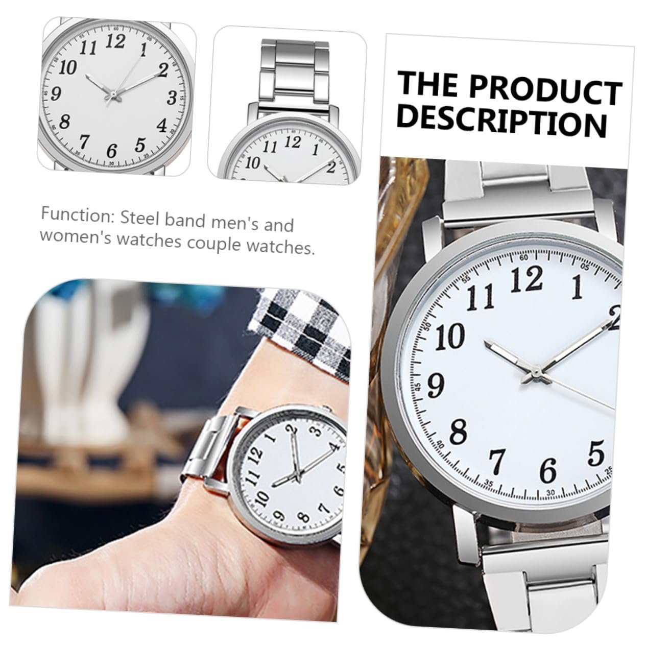 Годинник Парні PartyKindom Кварцовий Срібло Білий, фото №8