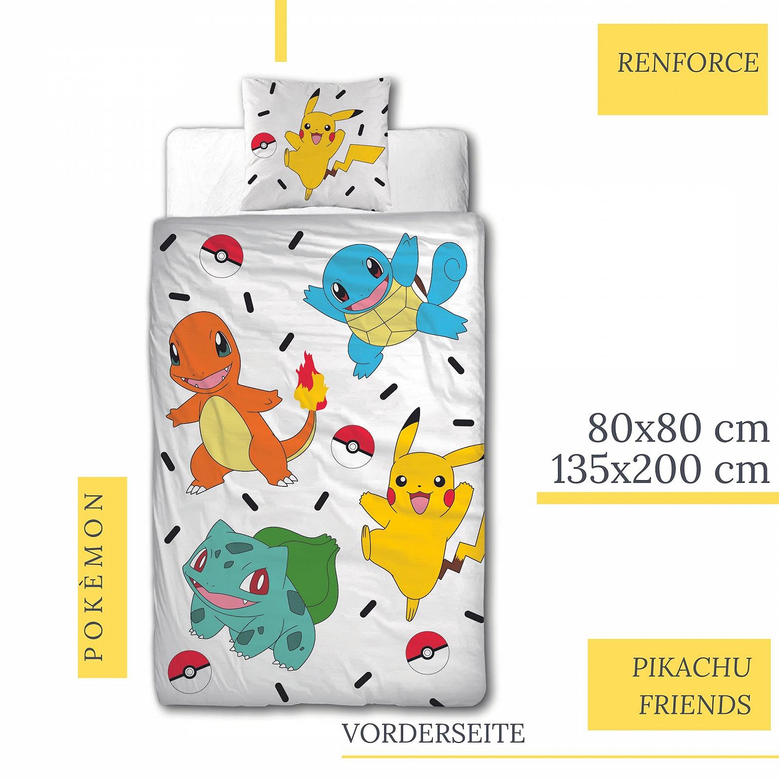 Постільна білизна Character World Pokemon 135 x 200 см + 80 x 80 см · Pokémon Pikachu & Friends Game · 100% бавовна · 2 предмети, фото №2