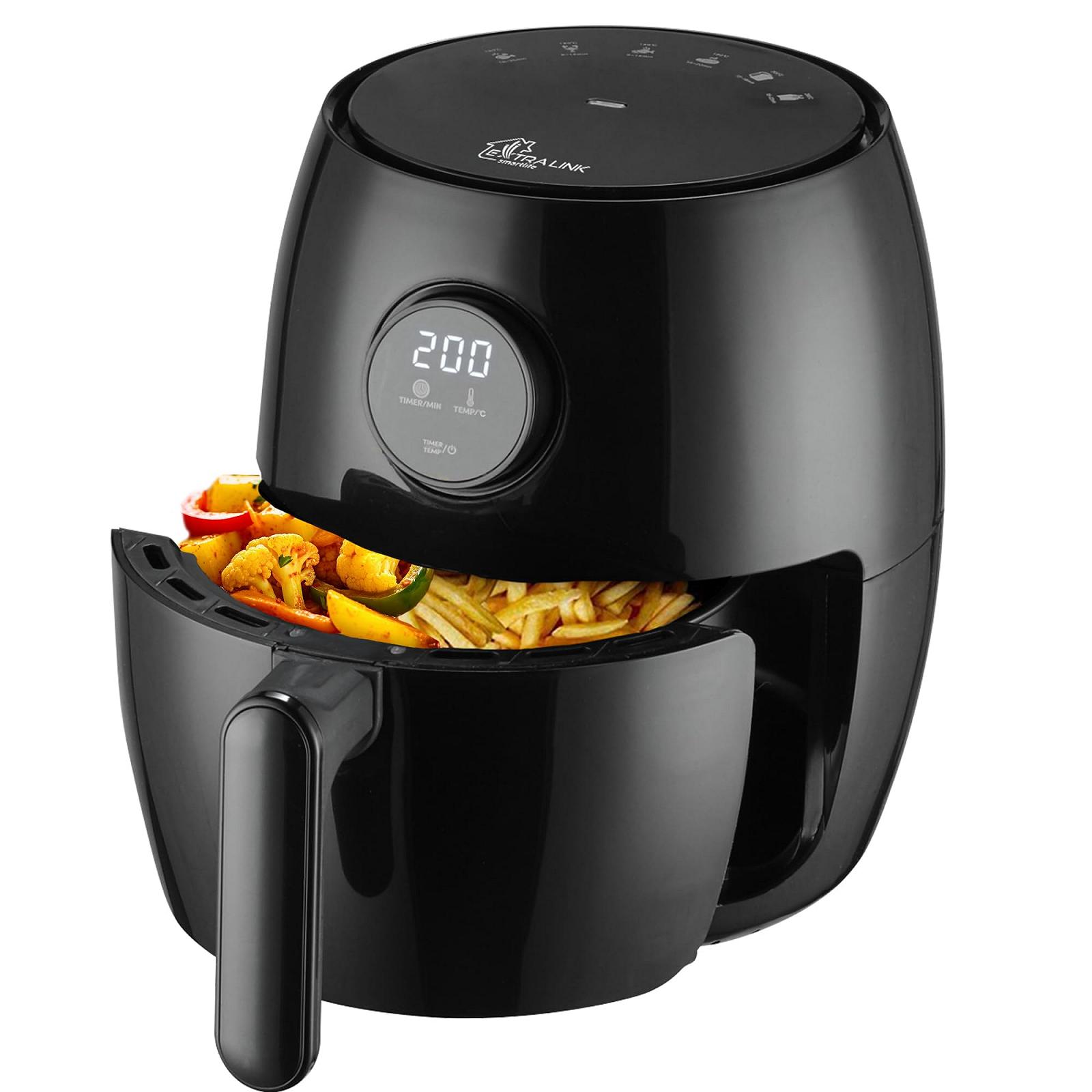 Фритюрница Extralink 1000W 2L с антипригарным покрытием, 80°C до 200°C, LED сенсорный экран, фото №1