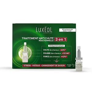 Сыворотка LUXÉOL 2 в 1 Против выпадения волос - Стимулирует рост и уменьшает выпадение волос - Стресс и усталость - Кератин - 1 месяц - 14 флаконов по 7 мл - Фото 1