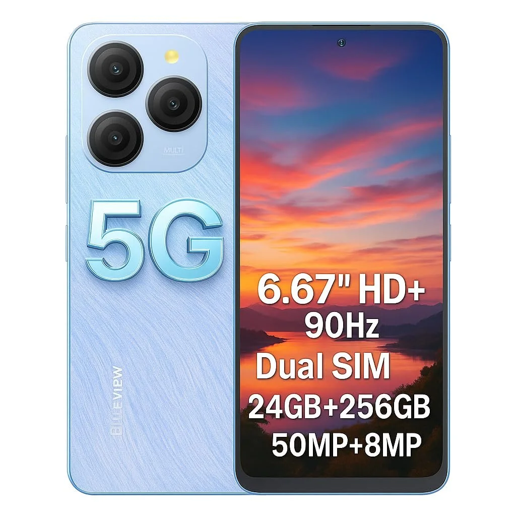 Смартфон Blackview Shark 9 5G 24GB + 256GB 6.67 дюйма HD+ 90 Гц 50 Мп 5000 мАч Dual 5G Dual SIM Android 14 Blue, фото №1
