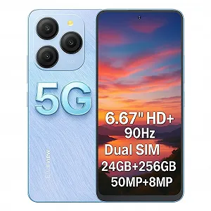 Смартфон Blackview Shark 9 5G 24GB + 256GB 6.67 дюйма HD+ 90 Гц 50 Мп 5000 мАч Dual 5G Dual SIM Android 14 Blue - Фото 1