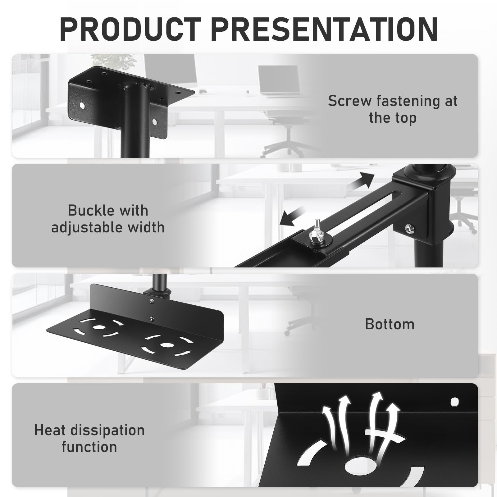 Тримач для ПК регульований 50-530 мм, ширина 135-225 мм до 35 кг, фото №3