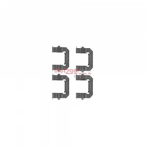 Комплект аксесуарів, гальмівні колодки METZGER 109-1761 передня вісь - Фото 1