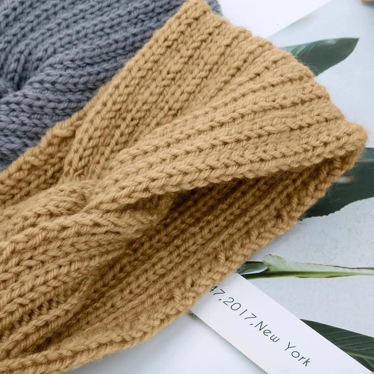 Набір з зимових в'язаних пов'язок на голову для жінок, фото №5