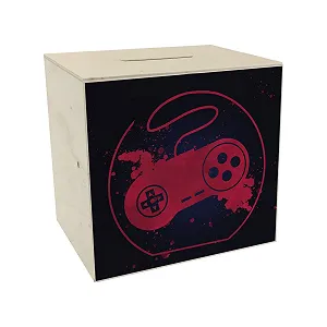 Скарбничка дерев'яна Ретро контролер червона для геймерів - Фото 1