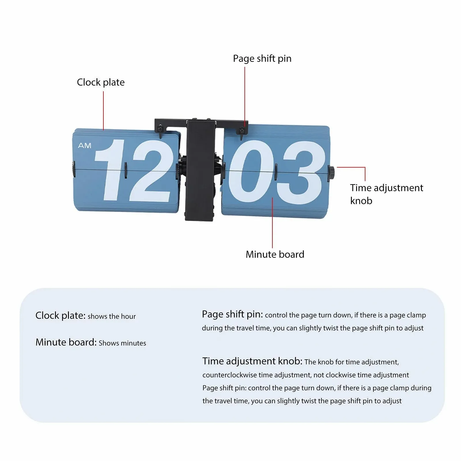 Перекидний годинник у стилі ретро PODSJD, Edelstahl und PVC, великі цифри, Type 5, фото №8