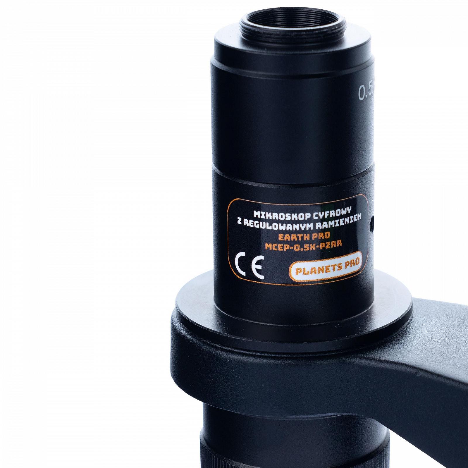 Цифровой стереомикроскоп Rosfix Earth Pro MCEP-0.5X-PZRR 7–45x зум с креплением C-Mount, светодиодной кольцевой подсветкой 56x и камерой HDMI/VGA, фото №8