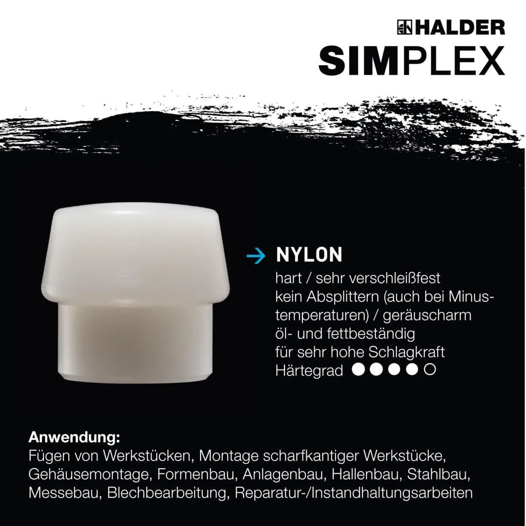 Киянка Halder Simplex 3118040 TPE Nylon 40 мм багатоколірна, фото №7