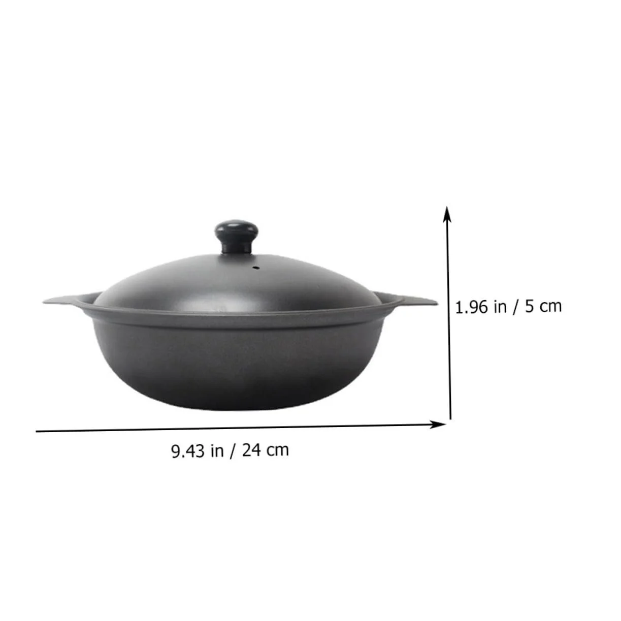 Каструля чавунна 22 cm з кришкою антипригарна, фото №9