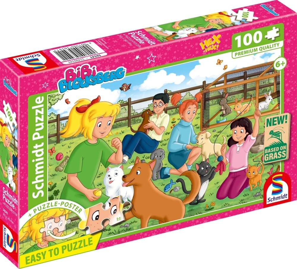 Пазл детский Schmidt Spiele 56541 Bibi Blocksberg Animal Pension 100 деталей из травяного картона, фото №5
