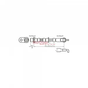 Тормозной шланг METZGER 4110002 для TOYOTA, передний мост слева - Фото 1