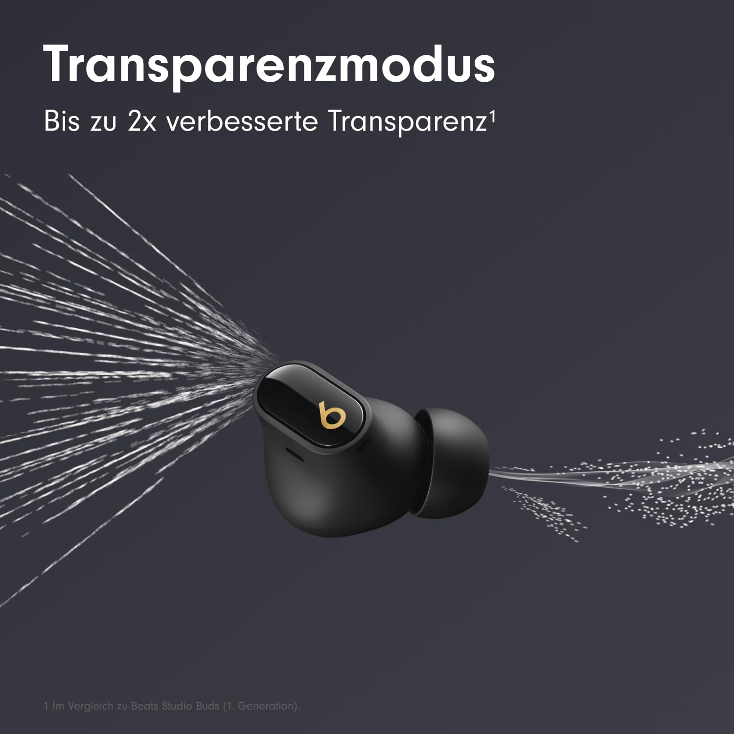 Повністю бездротові Beats Studio Buds + 2023 Вакуумні Чорний Золотий, фото №3