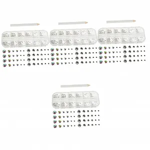 Стразы для ногтей Healeved 4 набора, блестящие, с плоской задней частью, с ручками для нейл-арта, для DIY-маникюра и творческих проектов - Фото 1