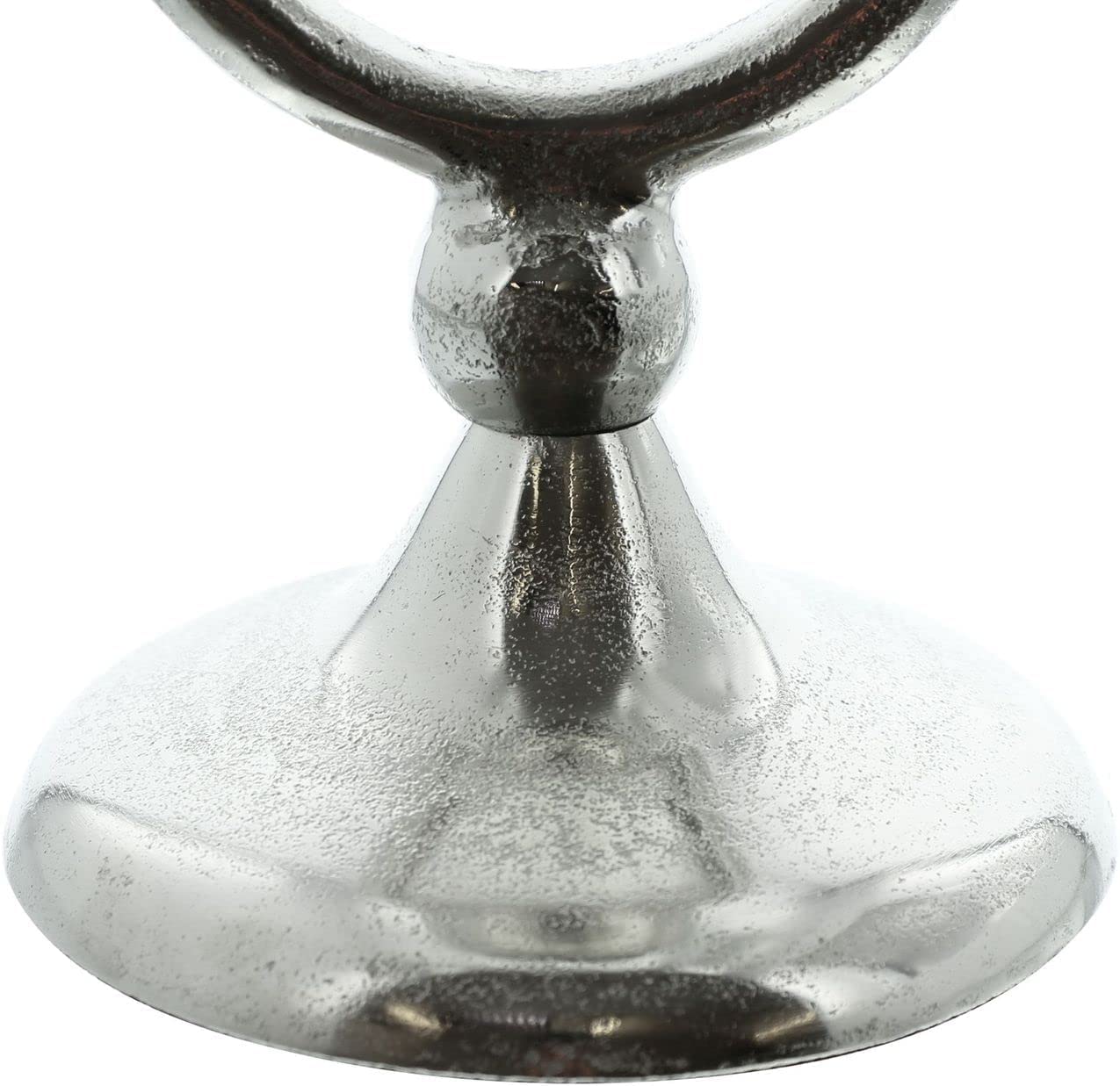 Підсвічник Антикварний вигляд срібний блиск Алюмінієвий Підсвічник з великою свічковою тарілкою для колонних свічок, фото №5 Підсвічник Антикварний вигляд срібний блиск Алюмінієвий Підсвічник з великою свічковою тарілкою для колонних свічок, фото №5