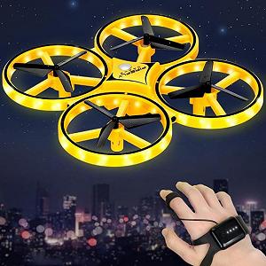 Квадрокоптер Tracker Drone управление жестами руки ручной дрон управляется перчаткой часами на игрушка ребёнку (PV-140091899) - Фото 1