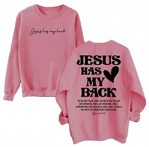 Свитшот Jesus Has My Back Jesus Has My Back Shirt Jesus Вдохновляющие Христианские Религиозные Топы Веры - Фото 1