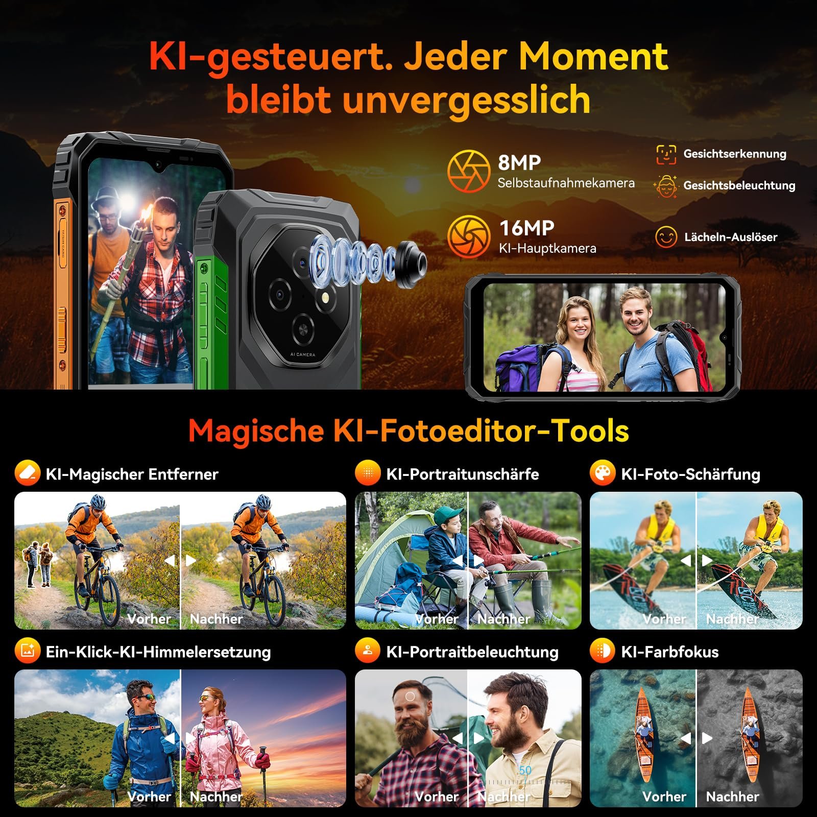 Захищений Смартфон Blackview FORT 1, 12GB + 128GB/2TB, Gemini AI, 6.56 дюймів 90Hz, NFC/FOTA, Чорний, фото №8