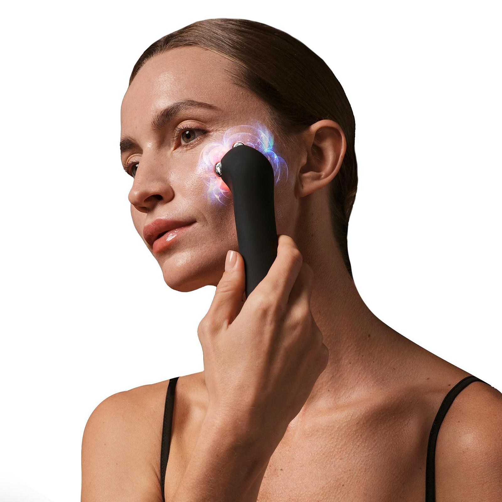 Масажер для обличчя Мікротоковий FAQ Series 402 Dual з EMS Gua Sha, для лімфодренажу, з червоним світлом для тонізації, червоний, фото №1