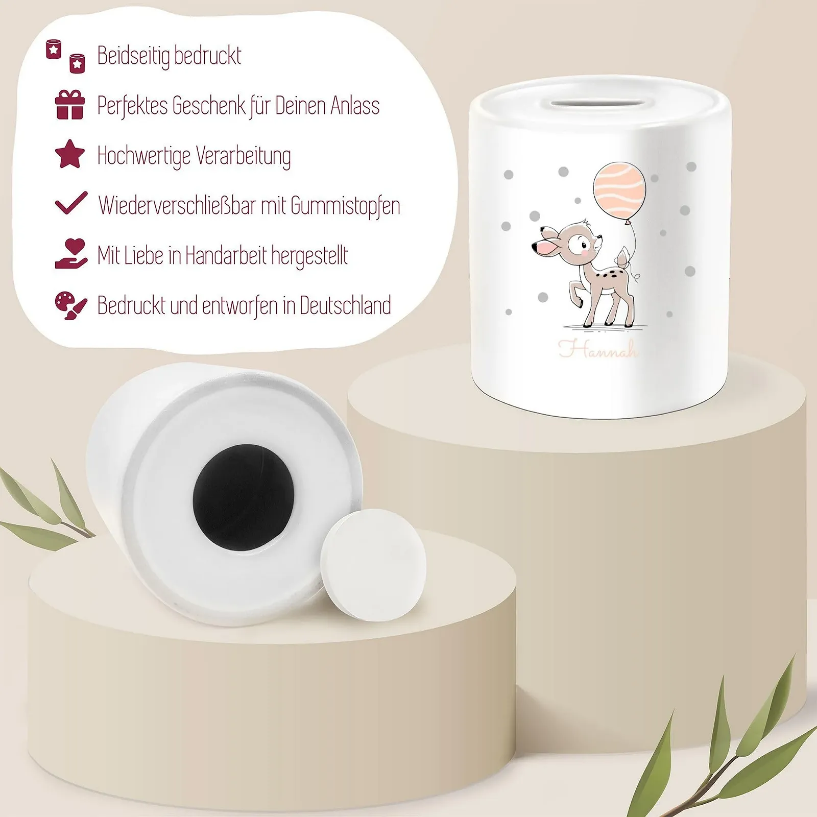 Скарбничка керамічна Оленятко, фото №4