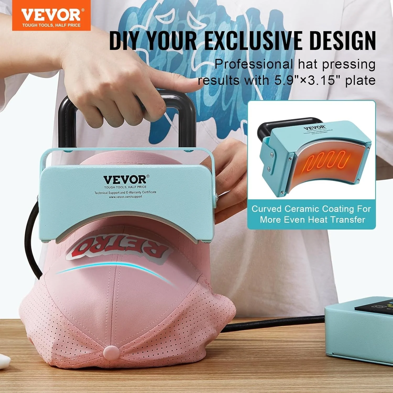 Настільний прес для сублімації VEVOR DF55A Blue, фото №2 Настільний прес для сублімації VEVOR DF55A Blue, фото №2