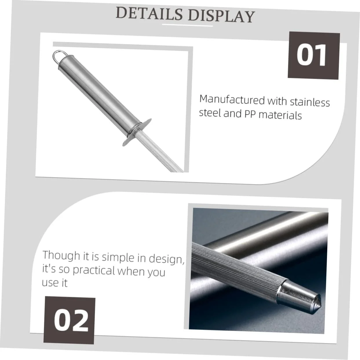 Мусат Ciieeo 2 штуки нержавіюча сталь ручний заточувальний стержень для різних типів ножів, фото №6