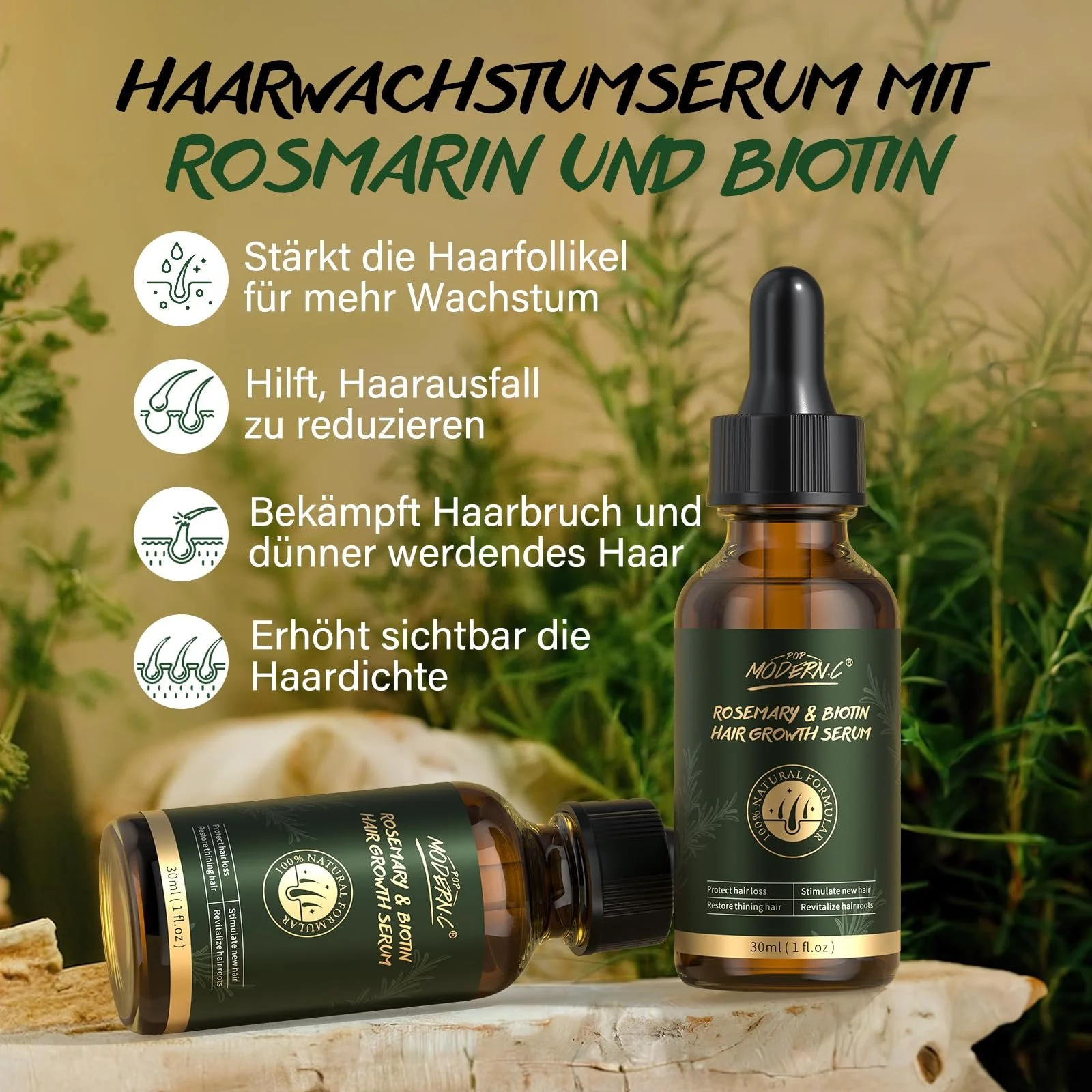 Набір для росту волосся Розмарин та Біотин, фото №2 Набір для росту волосся Розмарин та Біотин, фото №2