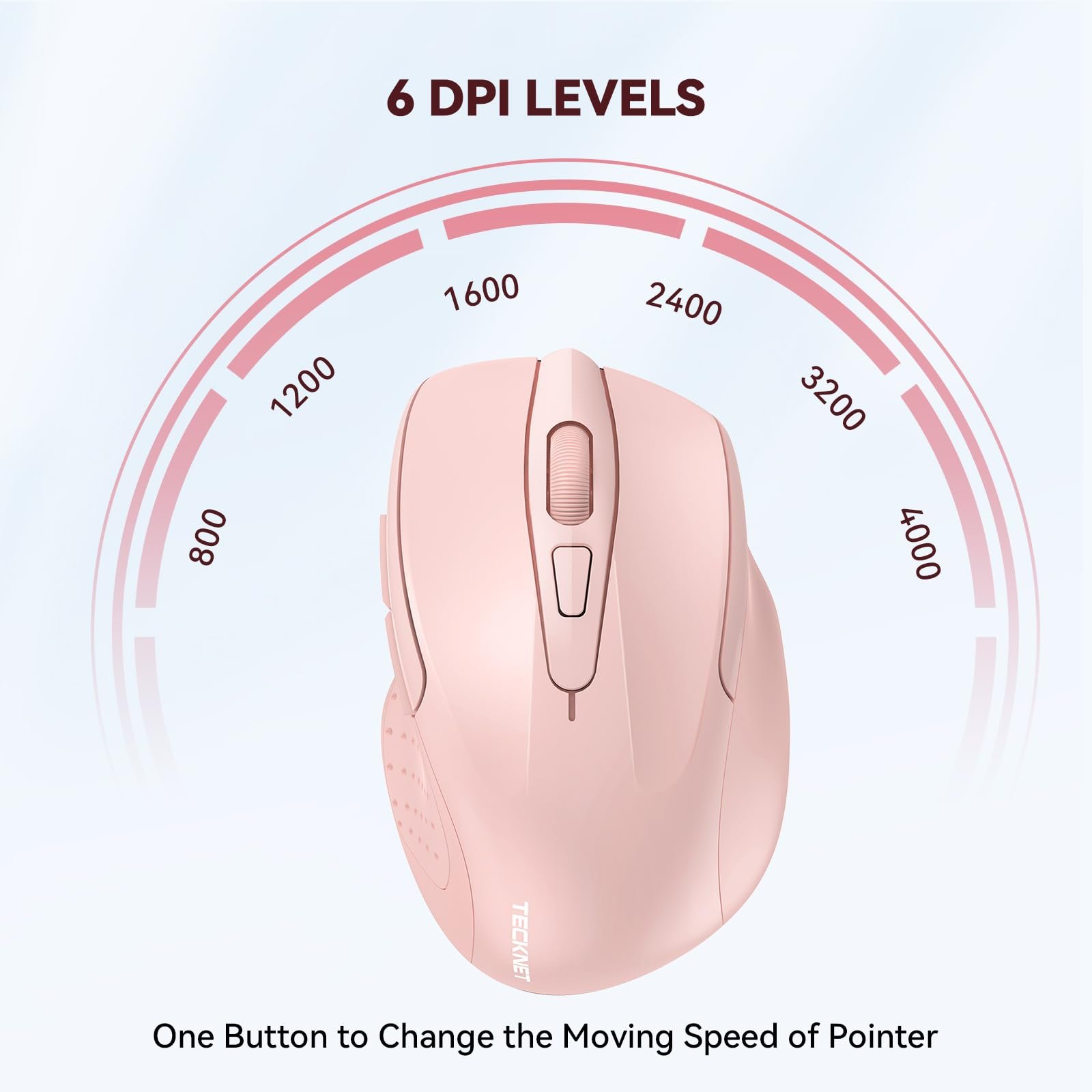 Мышь беспроводная TECKNET Pro 2.4G 4000 DPI 6 кнопок с нано-приемником, фото №3