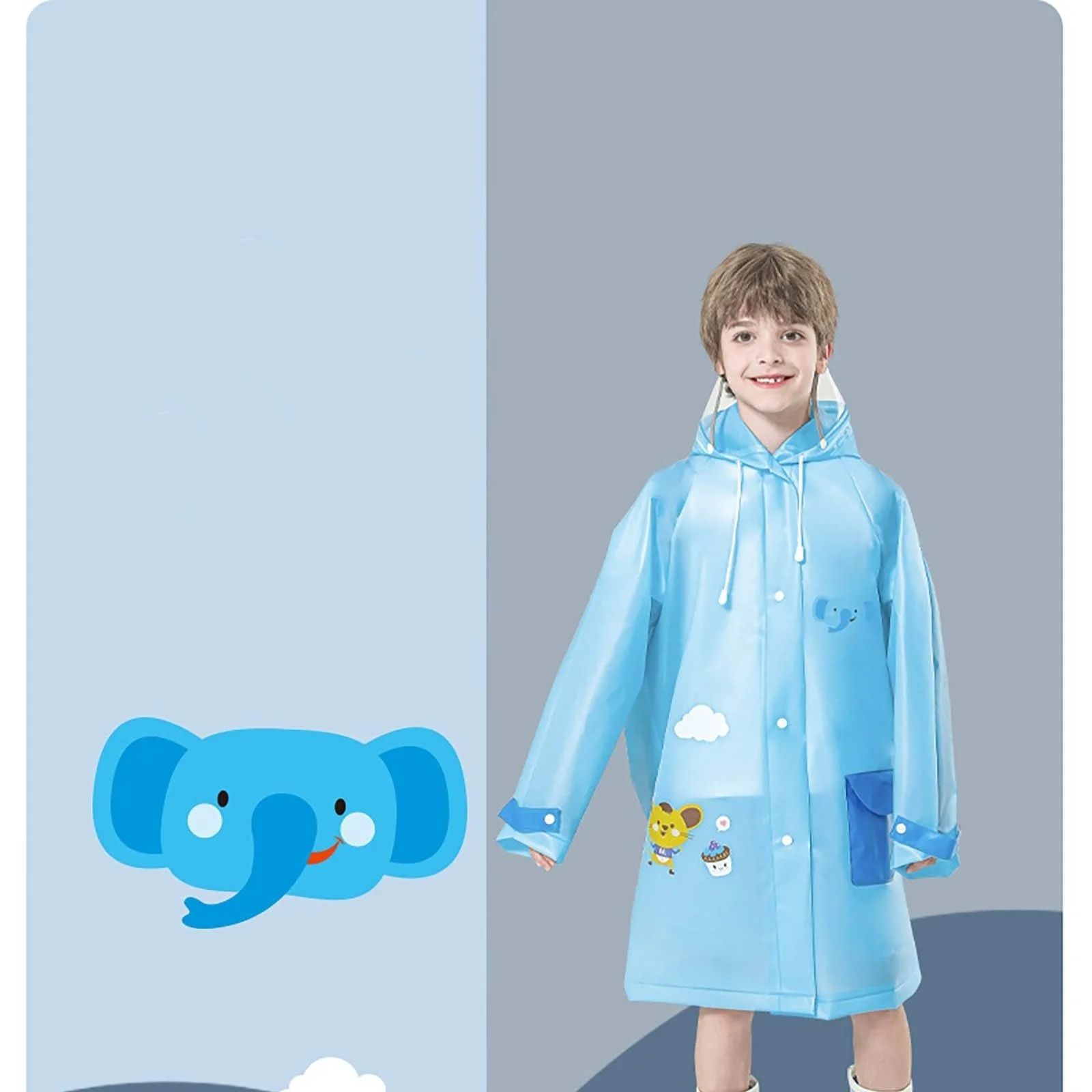 Дождевик Детский Водонепроницаемый Унисекс Больших Размеров Легкий Дождевик Тонкая Переходная Куртка Дышащий Длинный Дождевик для Лета и Осени, фото №2 Дождевик Детский Водонепроницаемый Унисекс Больших Размеров Легкий Дождевик Тонкая Переходная Куртка Дышащий Длинный Дождевик для Лета и Осени, фото №2