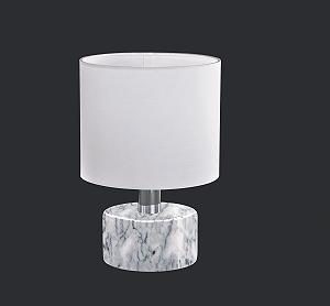 Настільна лампа Trio Leuchten Orlando 503900101 E14 Тканинний абажур Білий/Мармурово-сірий 18 x 18 x 27 см synthetic.ua - Фото 1
