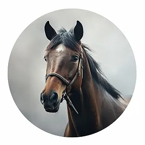 Наклейка на стіну GRAZDesign Кінь самоклейна кругла 50 x 50 см різнокольорова synthetic.ua - Фото 1