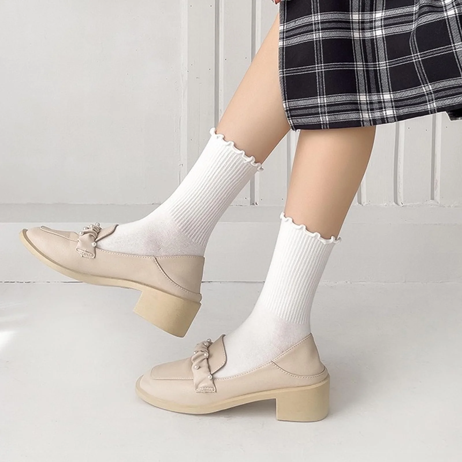 Носки с рюшами Женские, 10 пар белых носков с рюшами, носки с рюшами, женские носки принцессы, милые носки для женщин и девушек, фото №6