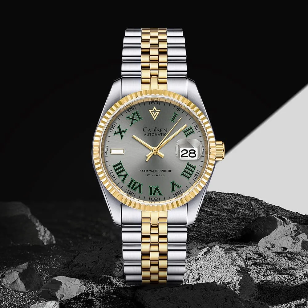 Чоловічий Автоматичний Годинник CADISEN з Сапфіровим Склом та Ремінцем з Нержавіючої Сталі, фото №6