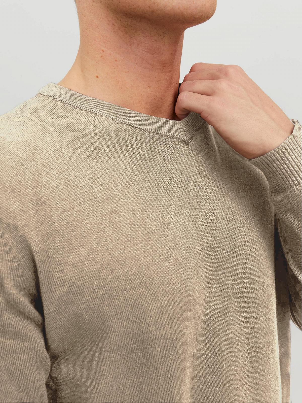 Джемпер з V-подібним вирізом JACK & JONES Чоловічий в'язаний, фото №4