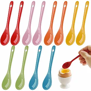 Ложка  порцелянова різнокольорова 12 cm, набір 12 штук - Фото 1