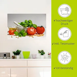 Наклейка на стіну ARTland T1RH 30 x 20 см Diet Enjoyment Food Spice Photo Біла Ready for Pesto synthetic.ua - Фото 1