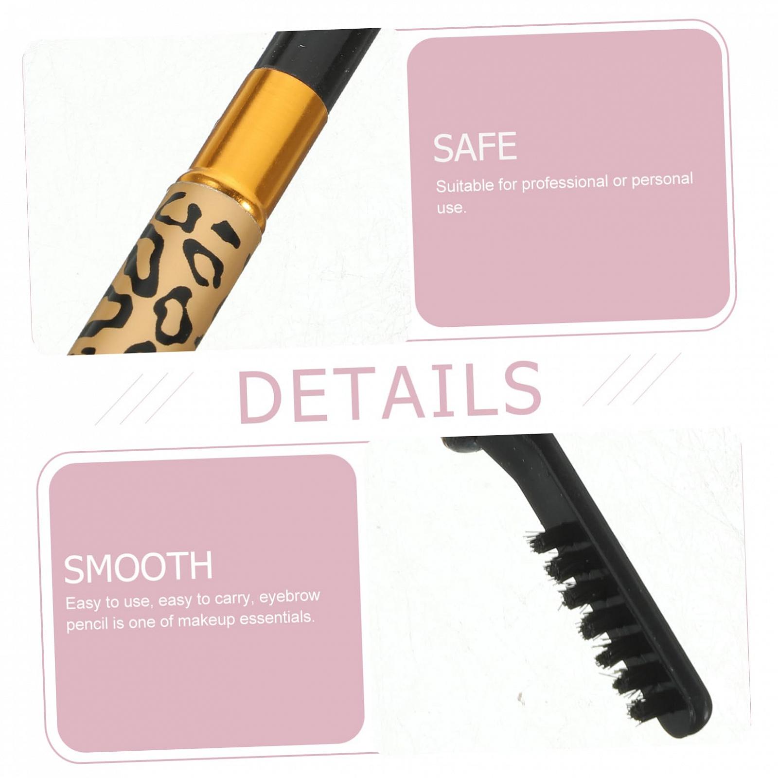 Олівець Solustre 2 шт. з щіткою для брів стійкий глибоко пігментований з кришкою у вигляді леопарда, фото №6 Олівець Solustre 2 шт. з щіткою для брів стійкий глибоко пігментований з кришкою у вигляді леопарда, фото №6