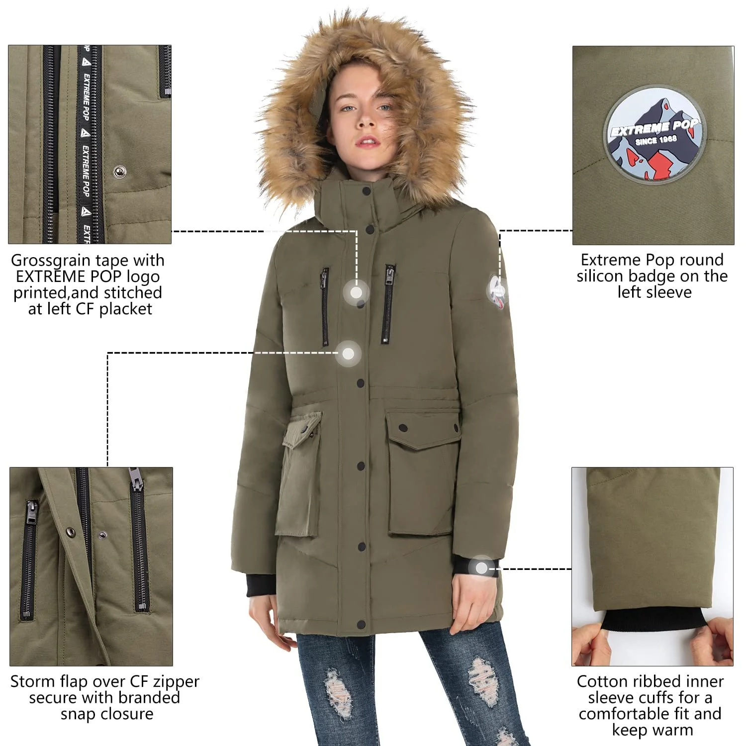 Пуховик Extreme Pop Жіночий Куртка з капюшоном, фото №4 Пуховик Extreme Pop Жіночий Куртка з капюшоном, фото №4