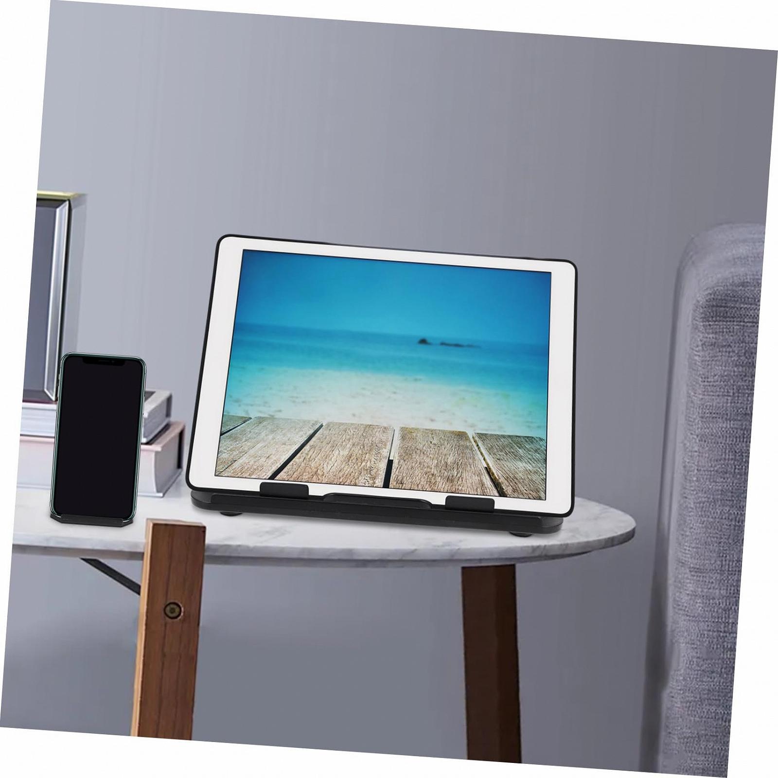 Підставка для ноутбука Обертова Складна Регульована по висоті з тримачем для телефону Ергономічна, фото №4